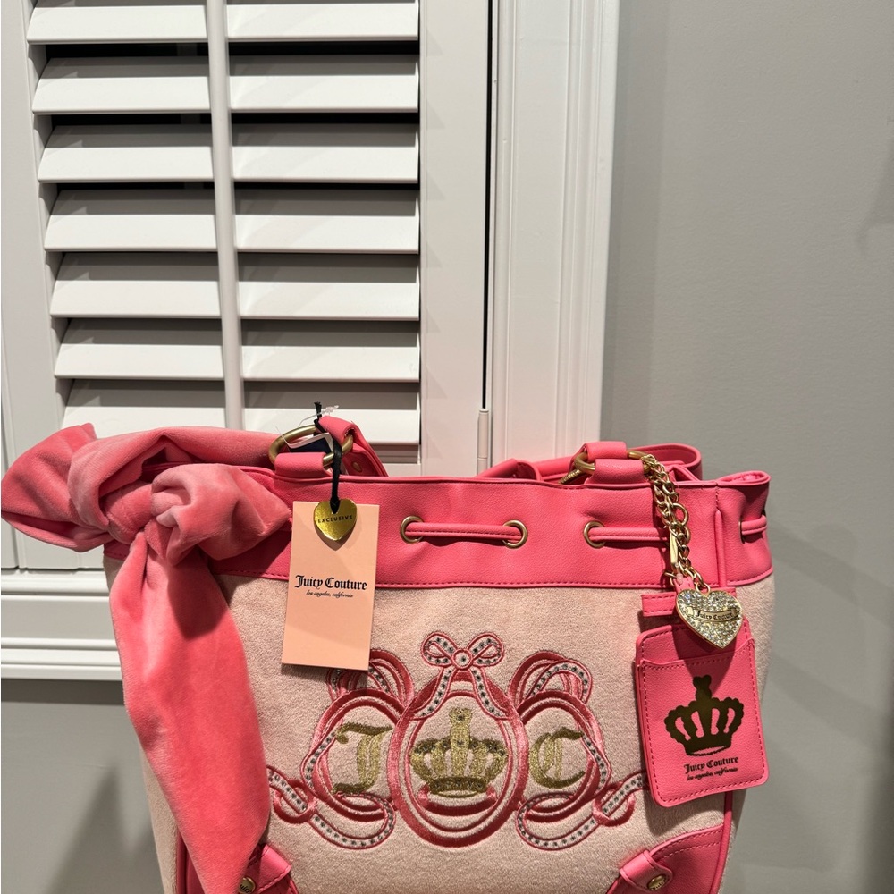 Juicy Couture Pink and Cream Tote Bag